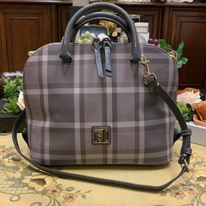 Dooney & Bourke Graham Plaid Zip Satchel Grey